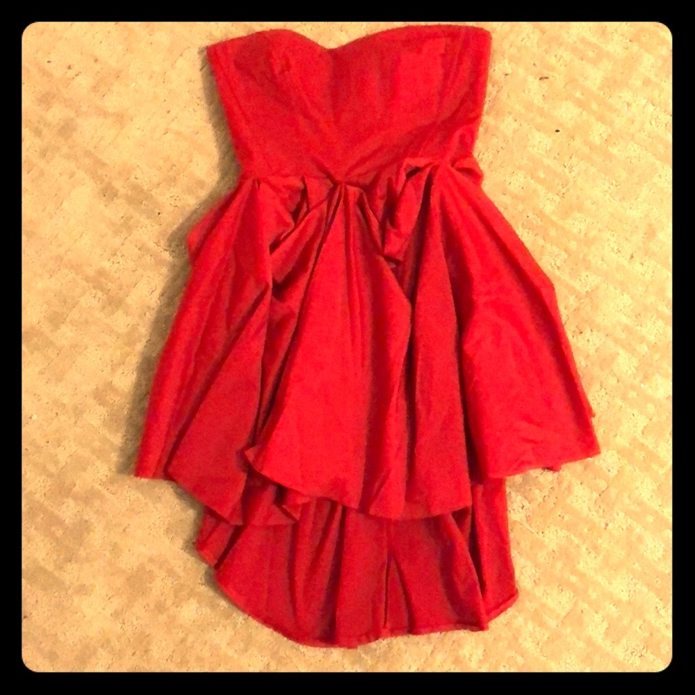 ASOS strapless red dress